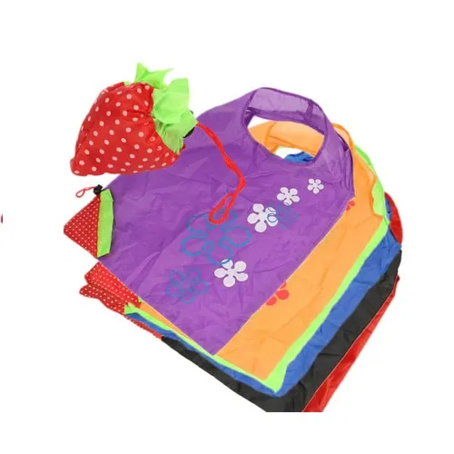 Vlastné Polyester Nylon tkanina jahoda skladací nákupný Tote Bag doživotne, opakovane skladacia nákupná taška Polyester