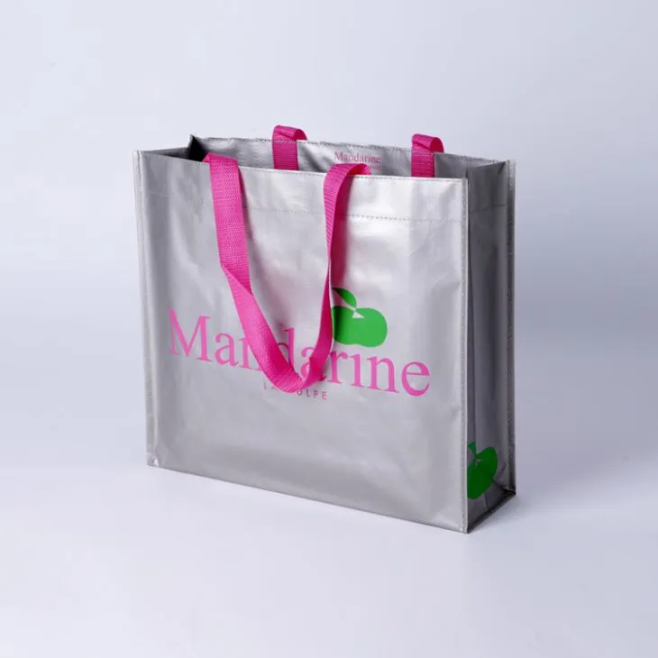 Hot predaj Eco-priateľské propagačné kovové tlačené opakovane vlastné Logo vytlačené nákupnej PP vrece zlato vak