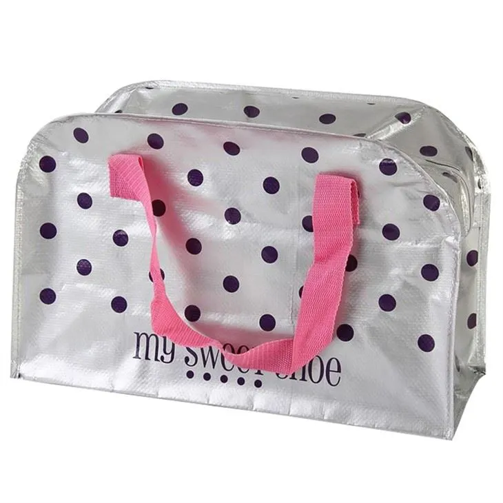 Bopp Coated Pp Woven Zip Tote