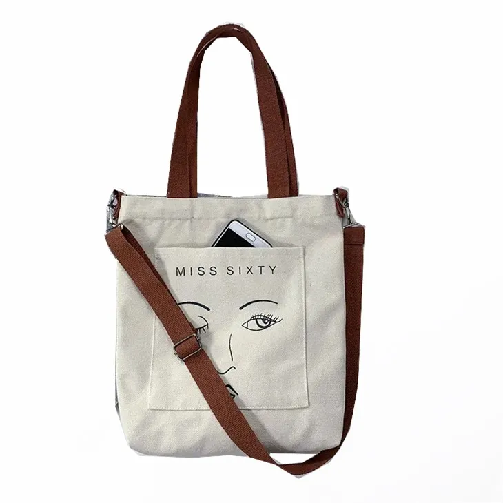 Crossbody dámska plátená kabelka