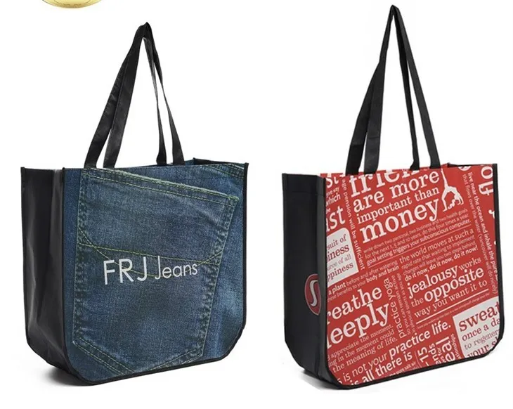 Lesklá laminovaná netkaná taška so zakriveným dnom